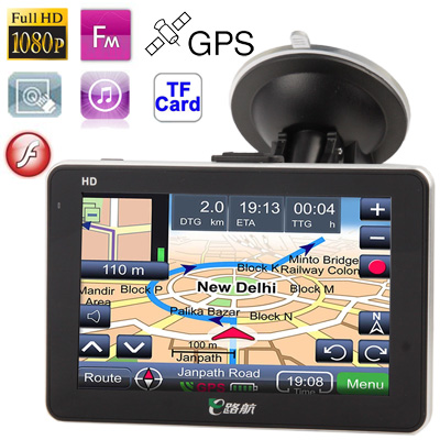 HSD-X004 5.0 inch Full HD 1080P TFT Touch Screen Car GPS Navigator with Rader Detector Function